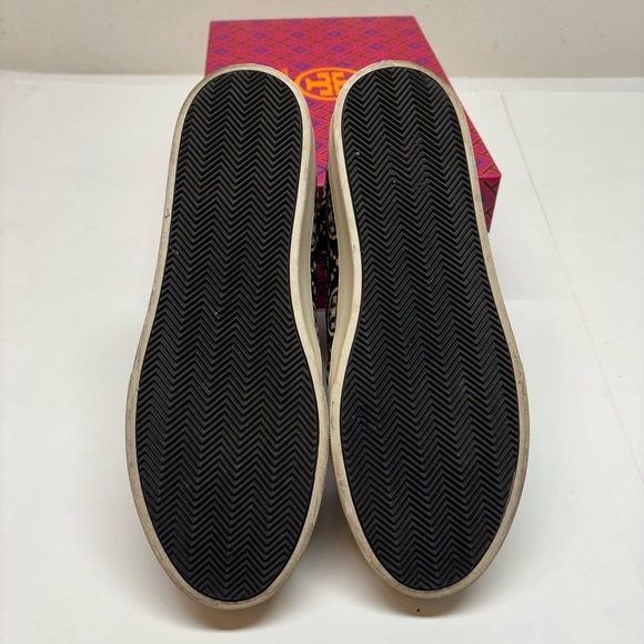 Tory Burch T Monogram Logo Slip-On Sneaker Black Chenille/Leather - Picture 6 of 11